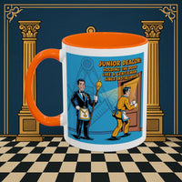 Premium Ready to Go Freemason Design | Masonic Manners: Vintage Cartoon Guide to Junior Deacon Etiquette, Junior Deacon - Masonic Mugs
