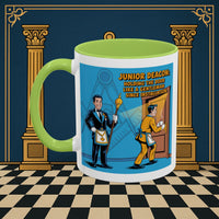 Premium Ready to Go Freemason Design | Masonic Manners: Vintage Cartoon Guide to Junior Deacon Etiquette, Junior Deacon - Masonic Mugs