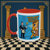 Premium Ready to Go Freemason Design | Masonic Manners: Vintage Cartoon Guide to Junior Deacon Etiquette, Junior Deacon - Masonic Mugs