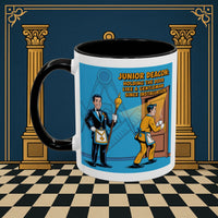 Premium Ready to Go Freemason Design | Masonic Manners: Vintage Cartoon Guide to Junior Deacon Etiquette, Junior Deacon - Masonic Mugs