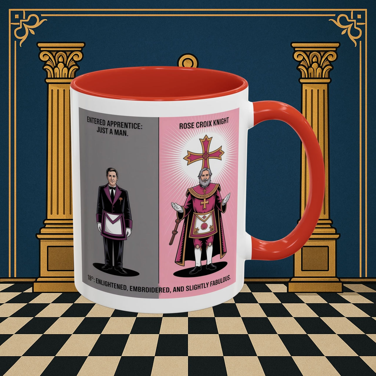 Premium Ready to Go Freemason Design | Masonic Metamorphosis | Rose Croix - Masonic Mugs