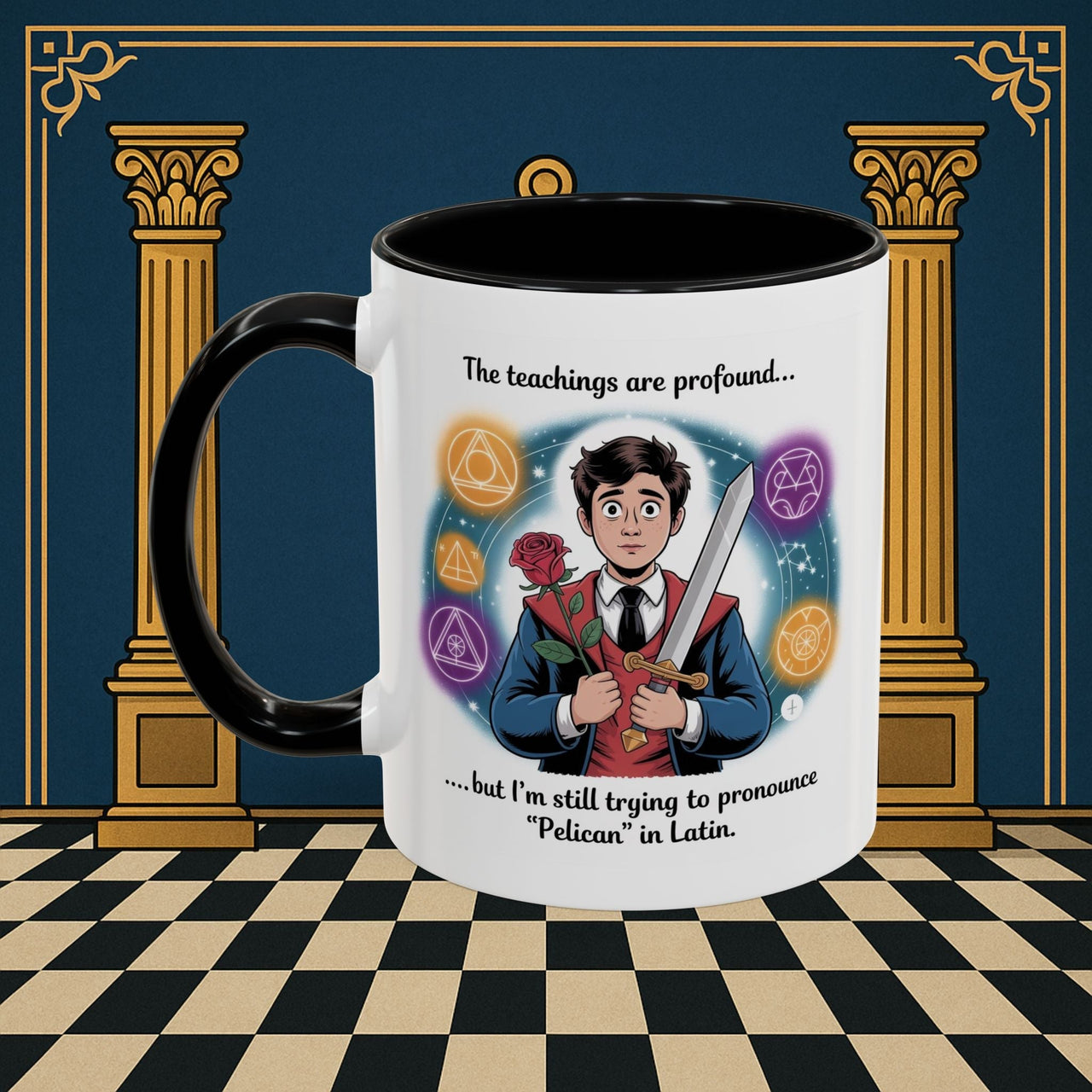 Premium Ready to Go Freemason Design | Mystical Linguistic Odyssey | Rose Croix - Masonic Mugs