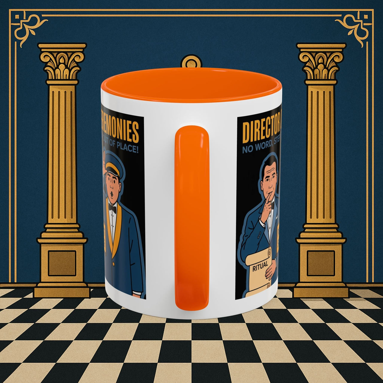 Premium Ready to Go Freemason Design Ready to Go | Accent Coloured 11oz Mug | Ceremonial Protocol | Director of Ceremonies - Masonic Mugs