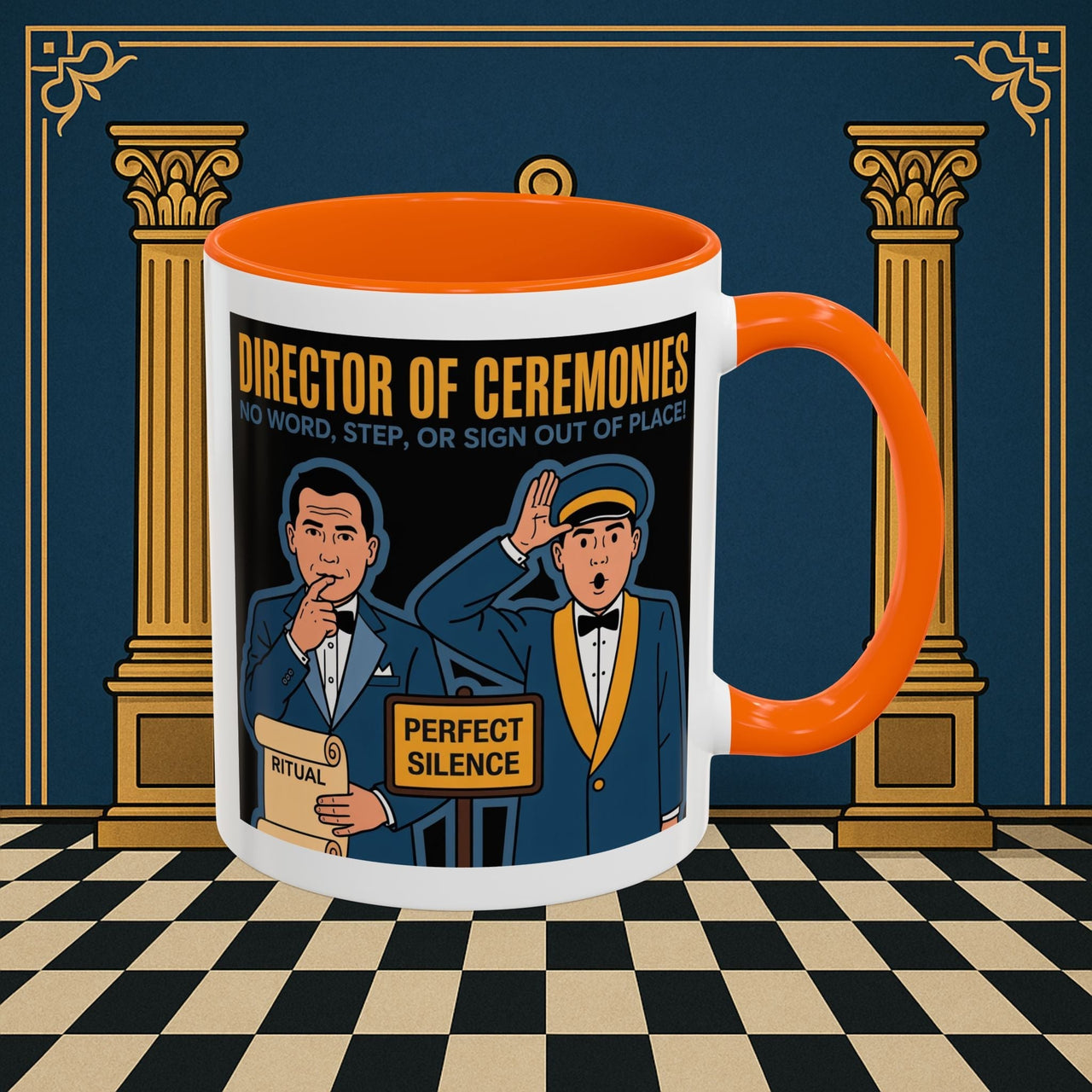 Premium Ready to Go Freemason Design Ready to Go | Accent Coloured 11oz Mug | Ceremonial Protocol | Director of Ceremonies - Masonic Mugs
