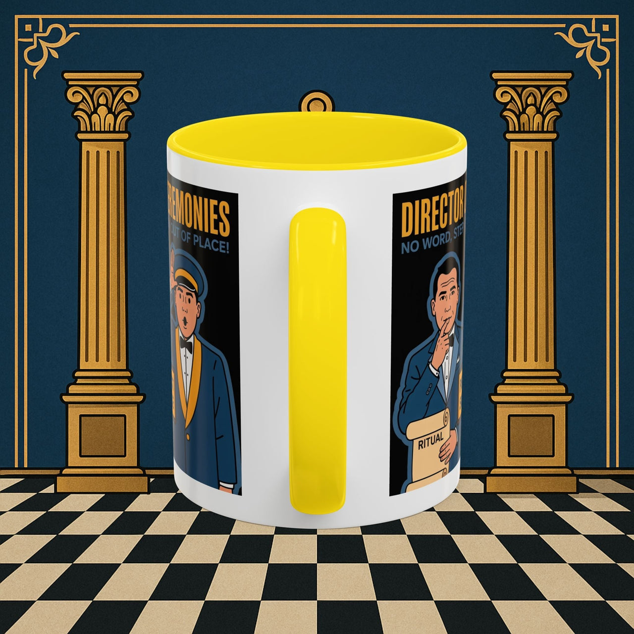 Premium Ready to Go Freemason Design Ready to Go | Accent Coloured 11oz Mug | Ceremonial Protocol | Director of Ceremonies - Masonic Mugs