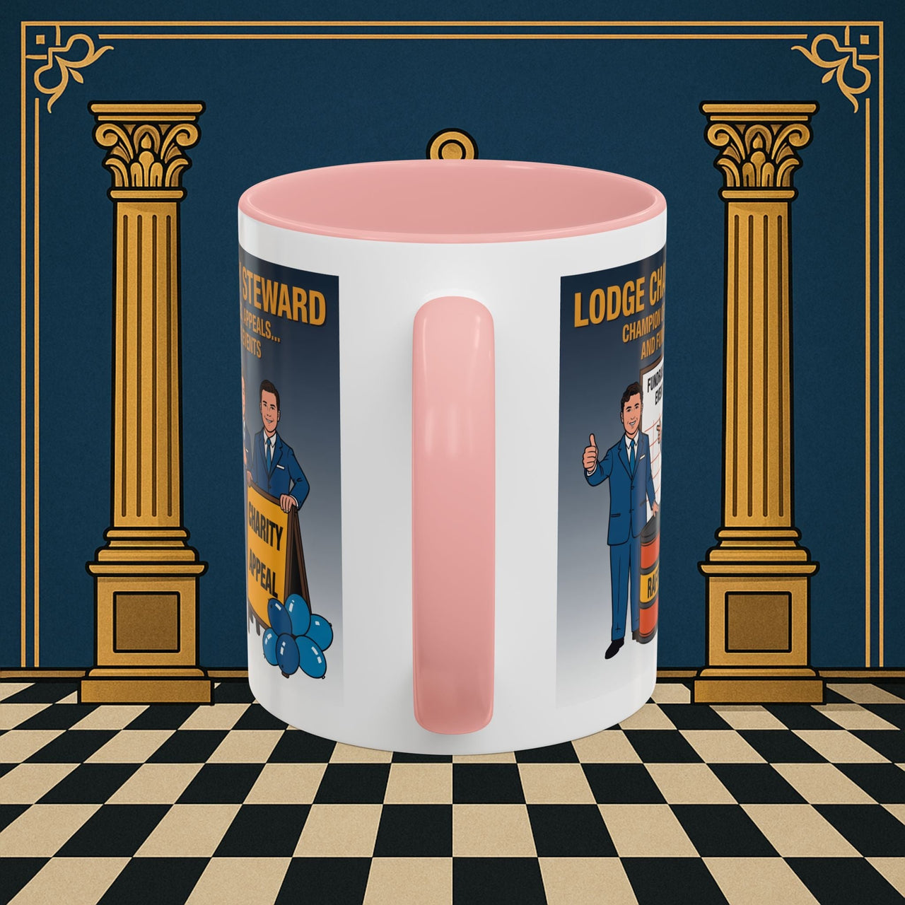 Premium Ready to Go Freemason Design Ready to Go | Accent Coloured 11oz Mug | Charity Champions | Charity Steward - Masonic Mugs