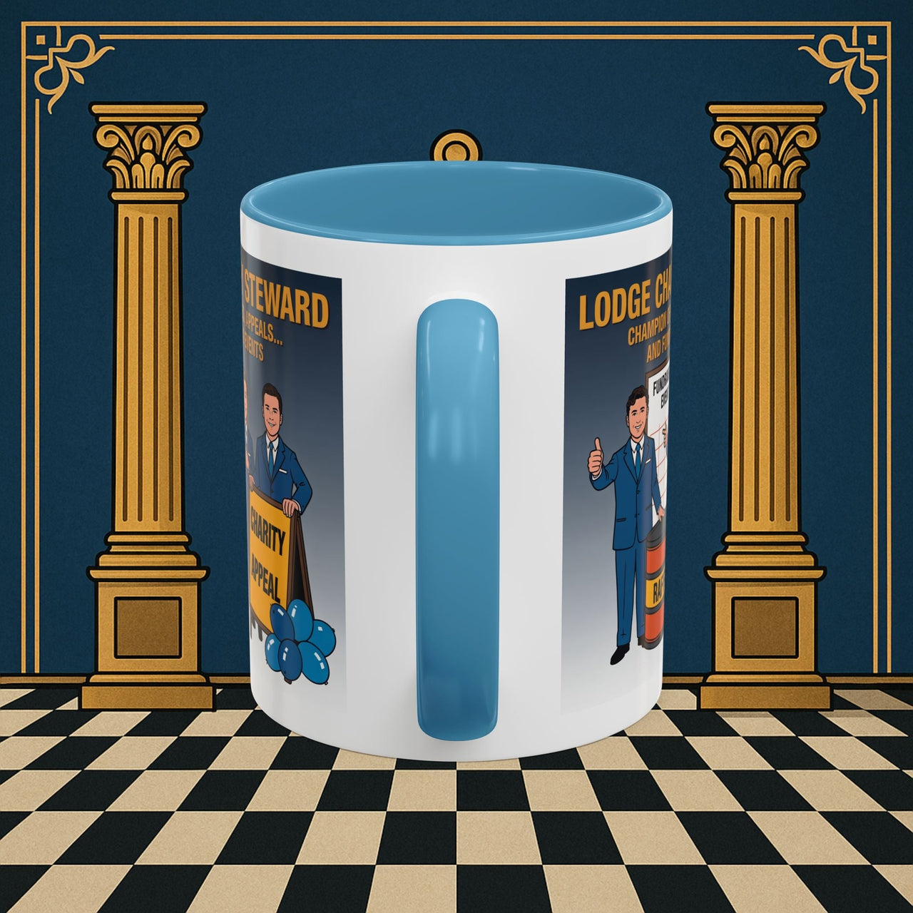 Premium Ready to Go Freemason Design Ready to Go | Accent Coloured 11oz Mug | Charity Champions | Charity Steward - Masonic Mugs