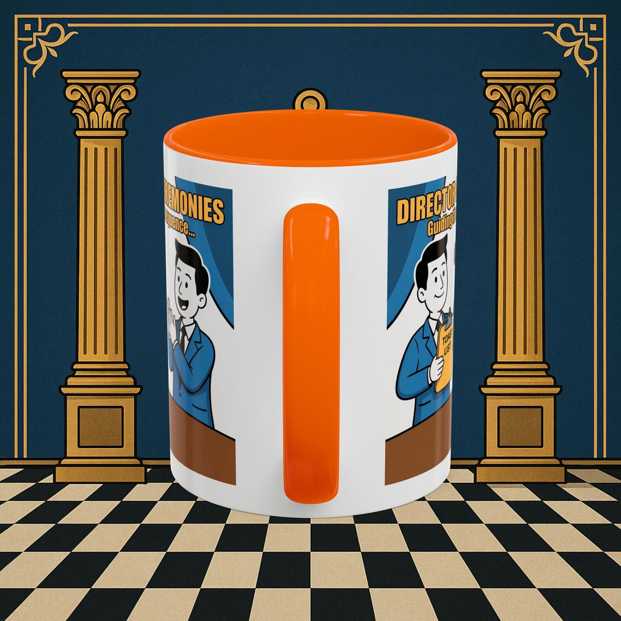 Premium Ready to Go Freemason Design Ready to Go | Accent Coloured 11oz Mug | Toasting Protocol | Director of Ceremonies - Masonic Mugs