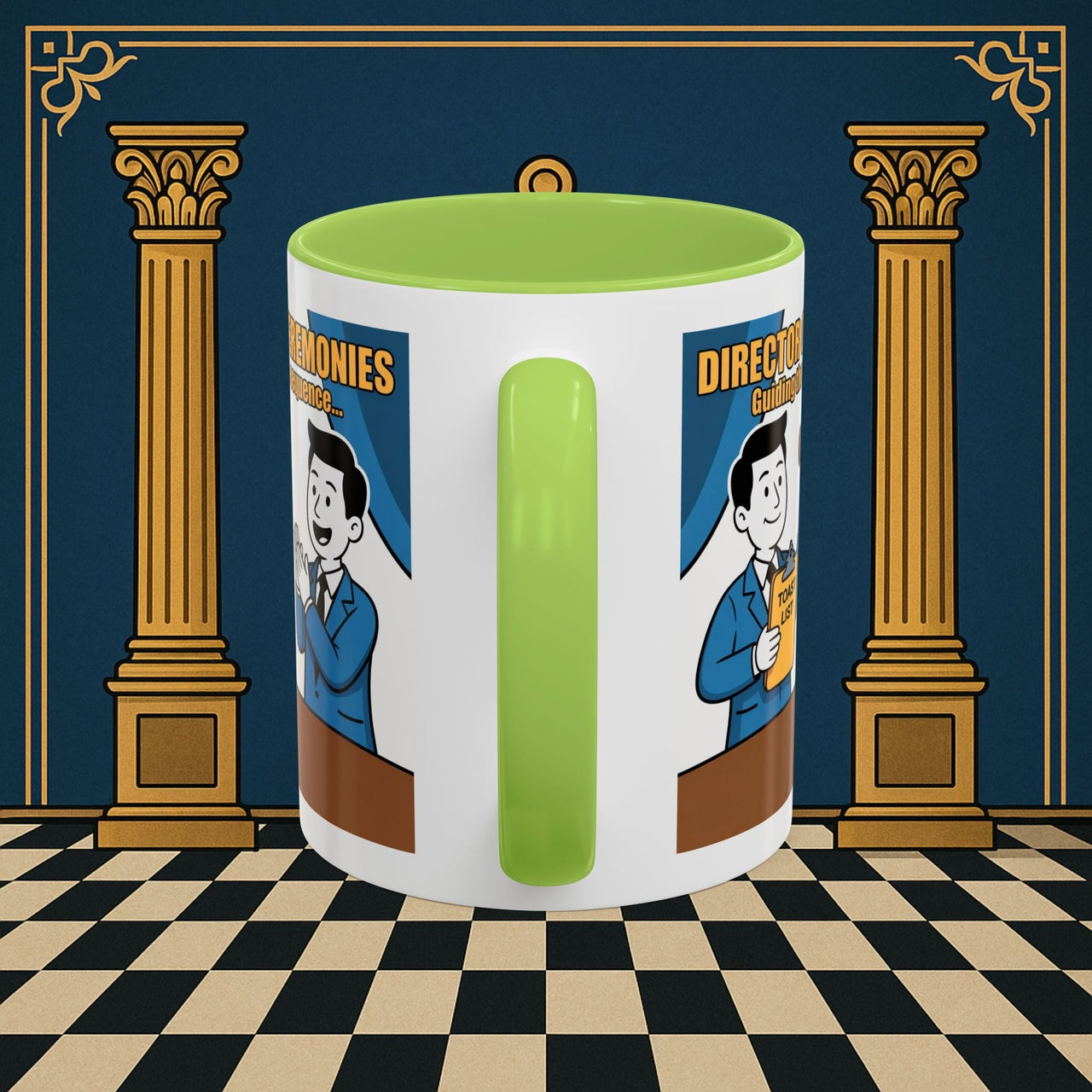 Premium Ready to Go Freemason Design Ready to Go | Accent Coloured 11oz Mug | Toasting Protocol | Director of Ceremonies - Masonic Mugs