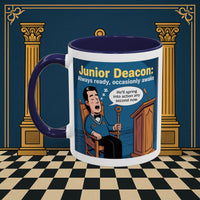 Premium Ready to Go Freemason Design | Sleepy Sentinel of the Lodge: Junior Deacon - Masonic Mugs