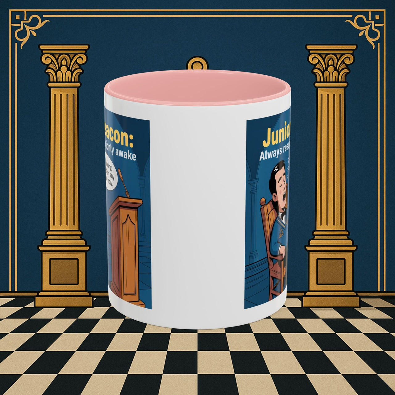 Premium Ready to Go Freemason Design | Sleepy Sentinel of the Lodge: Junior Deacon - Masonic Mugs