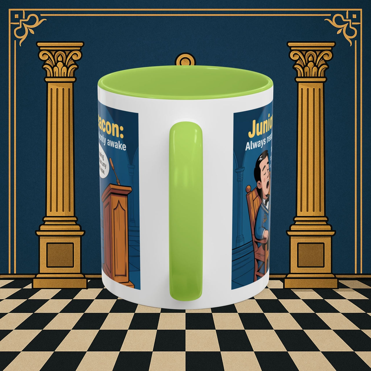 Premium Ready to Go Freemason Design | Sleepy Sentinel of the Lodge: Junior Deacon - Masonic Mugs
