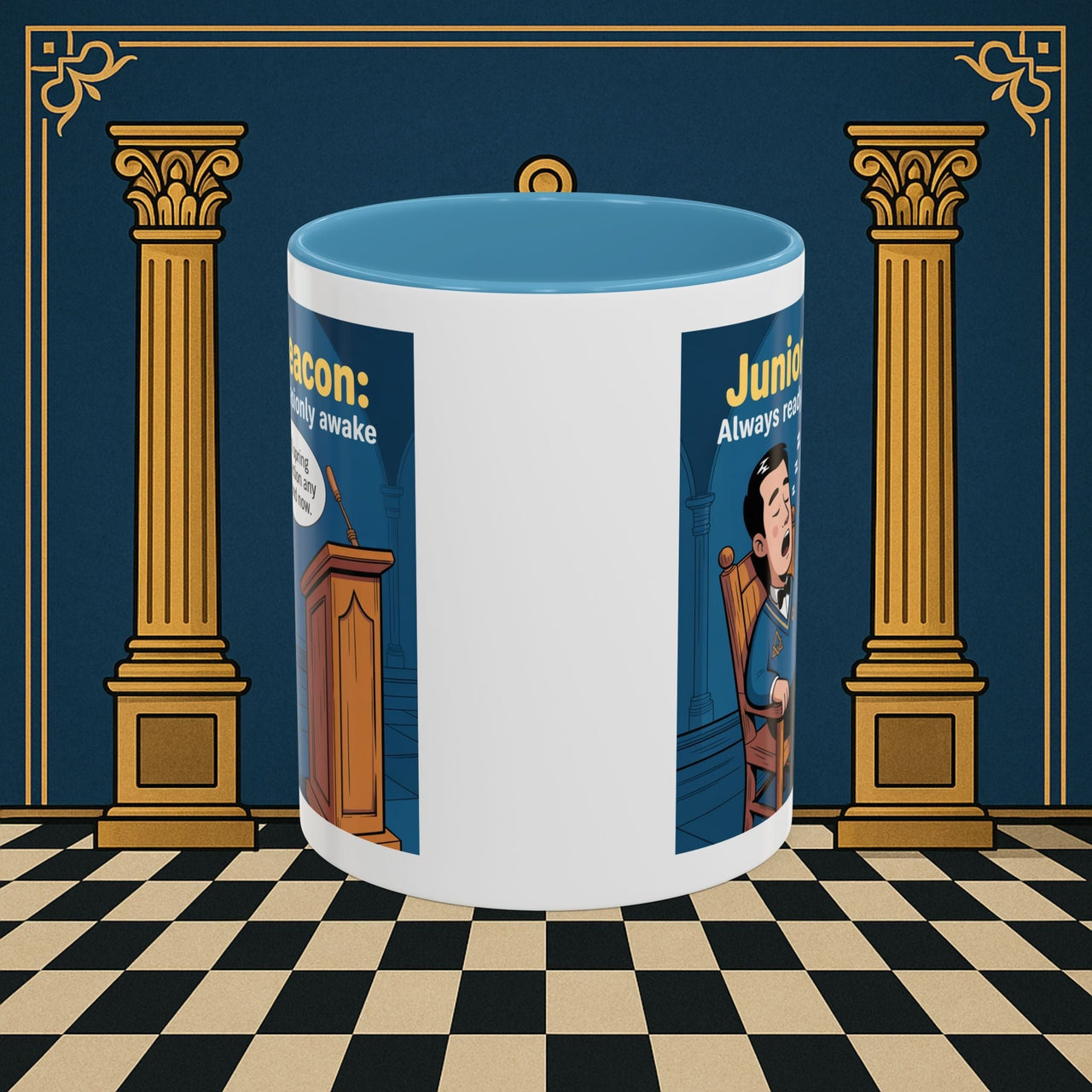 Premium Ready to Go Freemason Design | Sleepy Sentinel of the Lodge: Junior Deacon - Masonic Mugs
