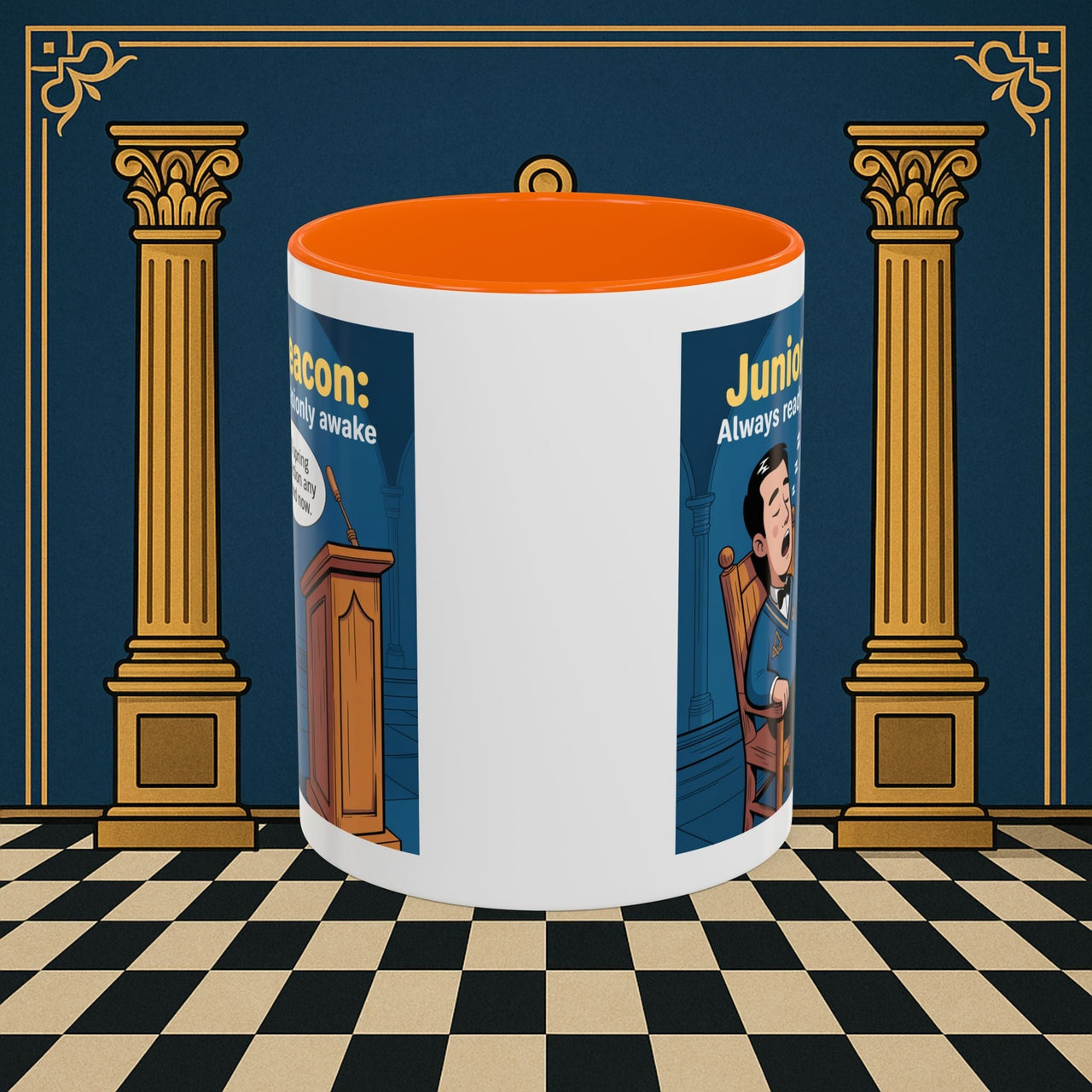 Premium Ready to Go Freemason Design | Sleepy Sentinel of the Lodge: Junior Deacon - Masonic Mugs