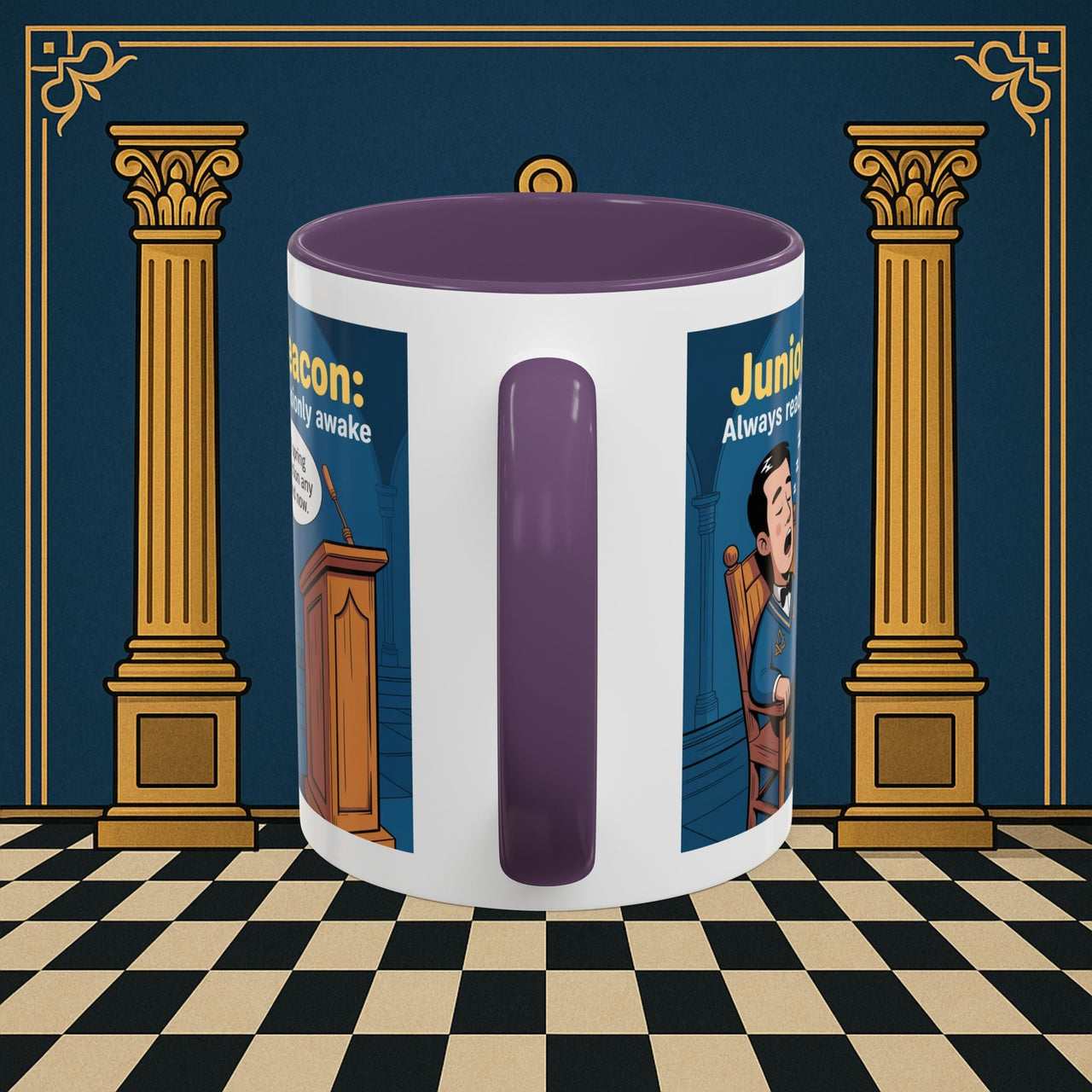 Premium Ready to Go Freemason Design | Sleepy Sentinel of the Lodge: Junior Deacon - Masonic Mugs