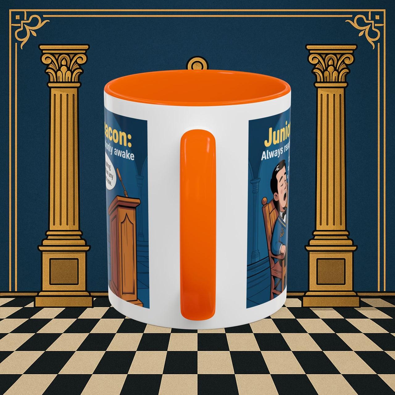 Premium Ready to Go Freemason Design | Sleepy Sentinel of the Lodge: Junior Deacon - Masonic Mugs