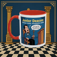 Premium Ready to Go Freemason Design | Sleepy Sentinel of the Lodge: Junior Deacon - Masonic Mugs