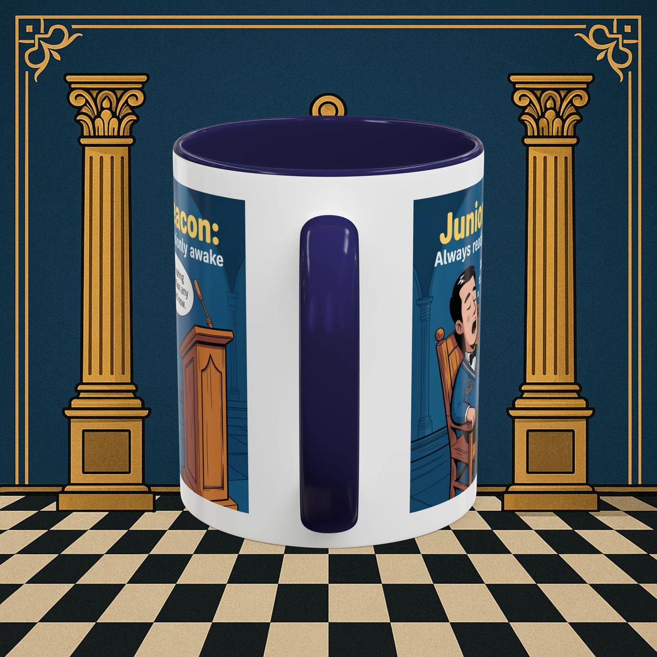 Premium Ready to Go Freemason Design | Sleepy Sentinel of the Lodge: Junior Deacon - Masonic Mugs