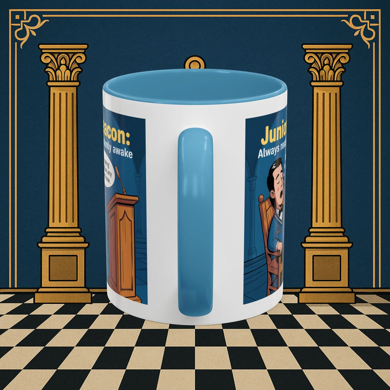 Premium Ready to Go Freemason Design | Sleepy Sentinel of the Lodge: Junior Deacon - Masonic Mugs