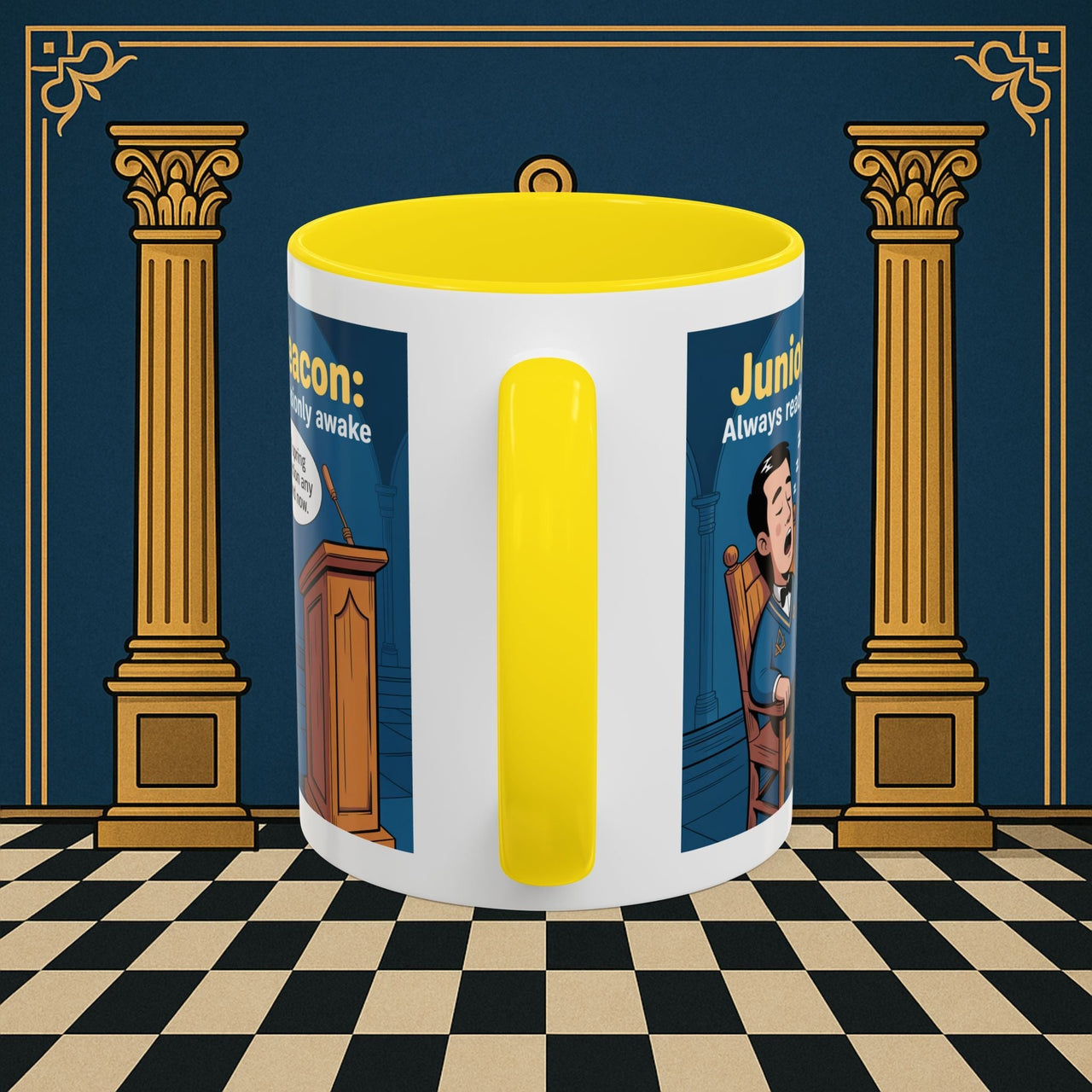 Premium Ready to Go Freemason Design | Sleepy Sentinel of the Lodge: Junior Deacon - Masonic Mugs