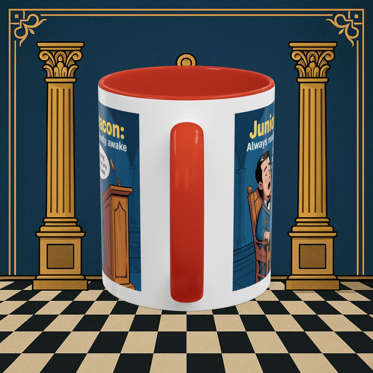 Premium Ready to Go Freemason Design | Sleepy Sentinel of the Lodge: Junior Deacon - Masonic Mugs
