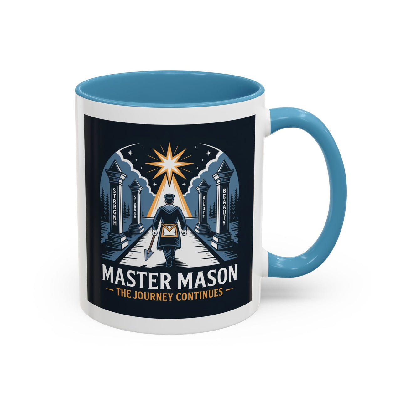 Premium Ready to Go Freemason Design | The Third Degree | Master Mason | The Journey Continues - Masonic Mugs