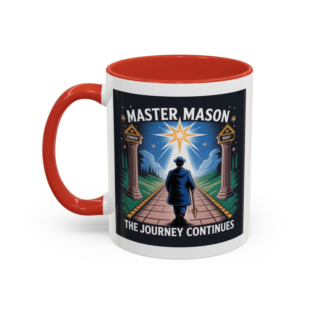 Premium Ready to Go Freemason Design | The Third Degree | Master Mason | The Journey Continues - Masonic Mugs