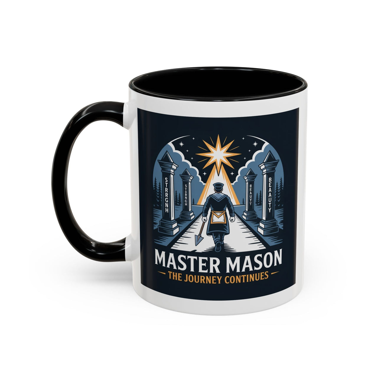 Premium Ready to Go Freemason Design | The Third Degree | Master Mason | The Journey Continues - Masonic Mugs