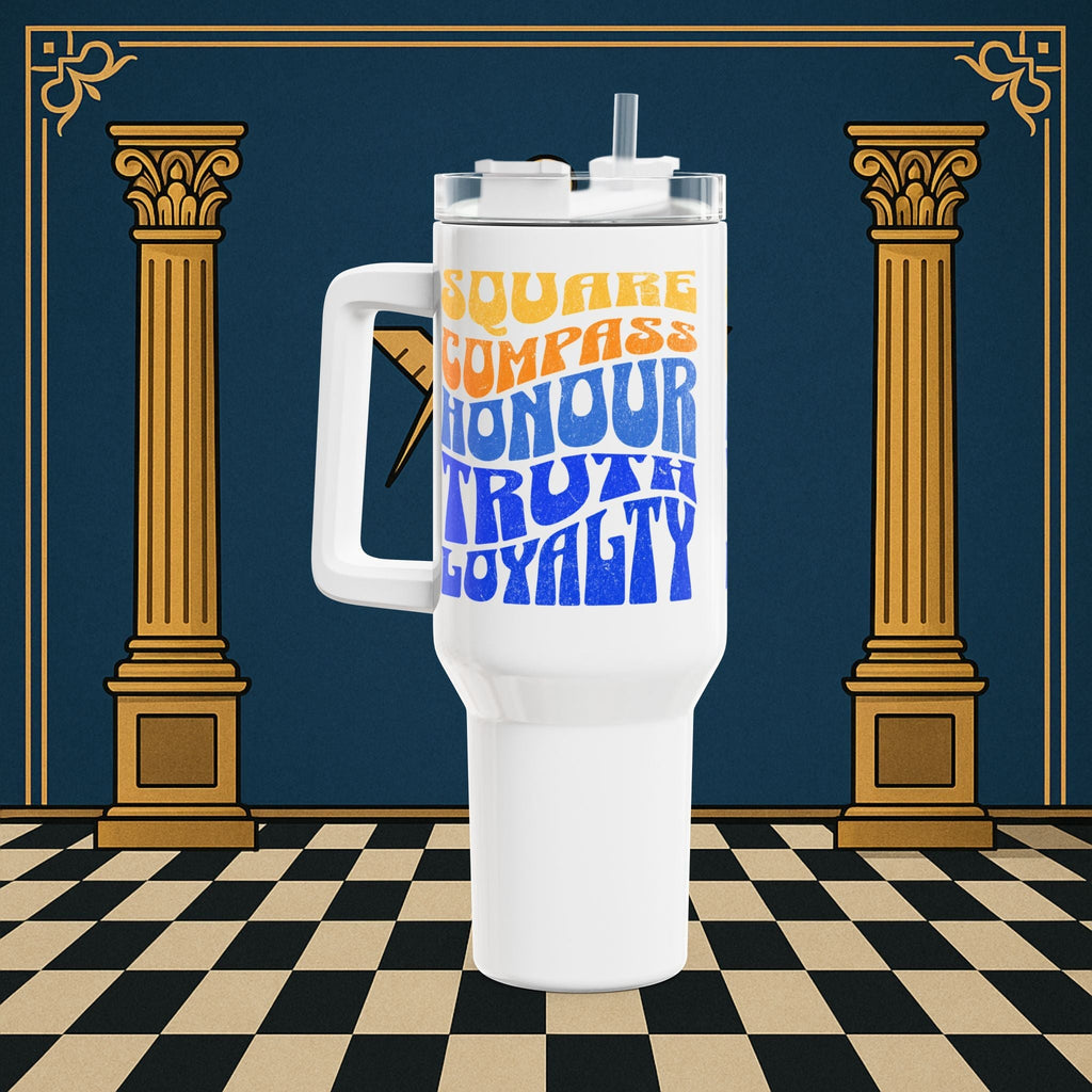 Premium Ready to Go Freemason Design Tumbler 40oz – Square & Compasses Design – Honour, Truth, Loyalty – Freemason Ready|to|Go Gift - Masonic Mugs