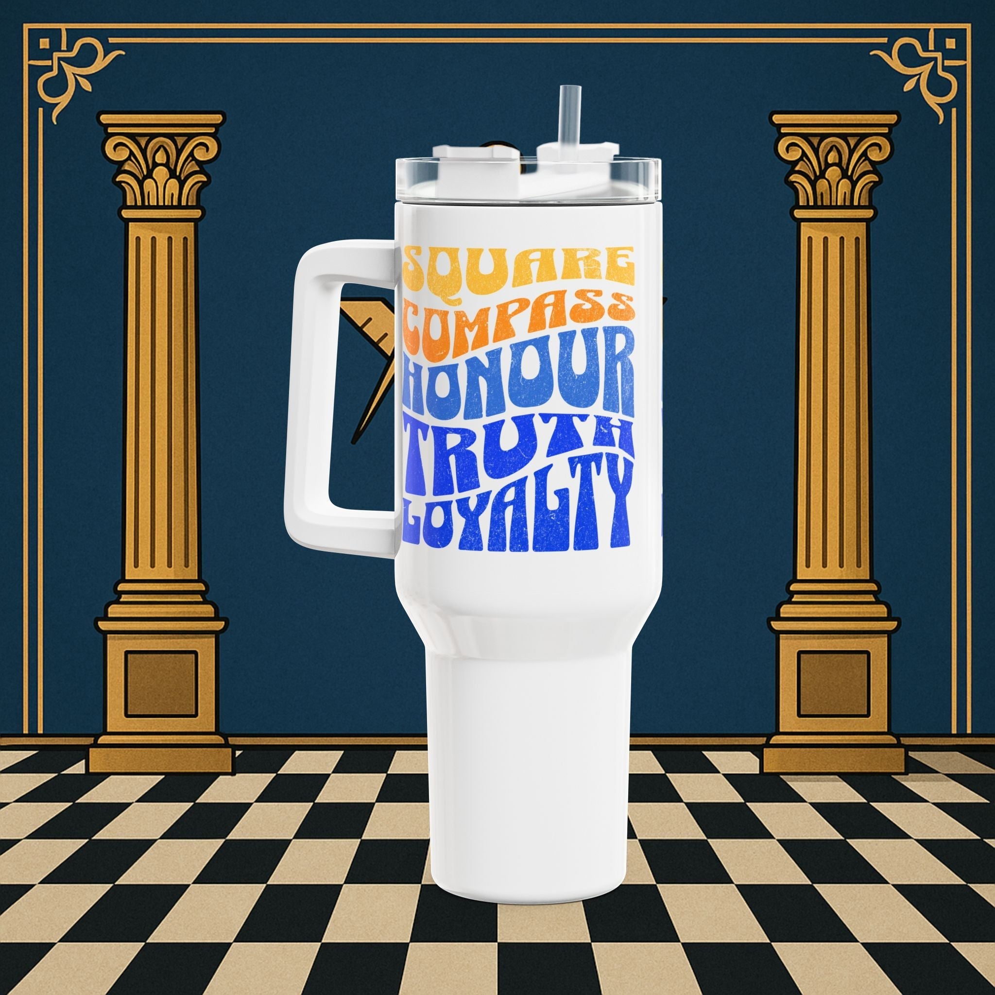 Premium Ready to Go Freemason Design Tumbler 40oz – Square & Compasses Design – Honour, Truth, Loyalty – Freemason Ready|to|Go Gift - Masonic Mugs