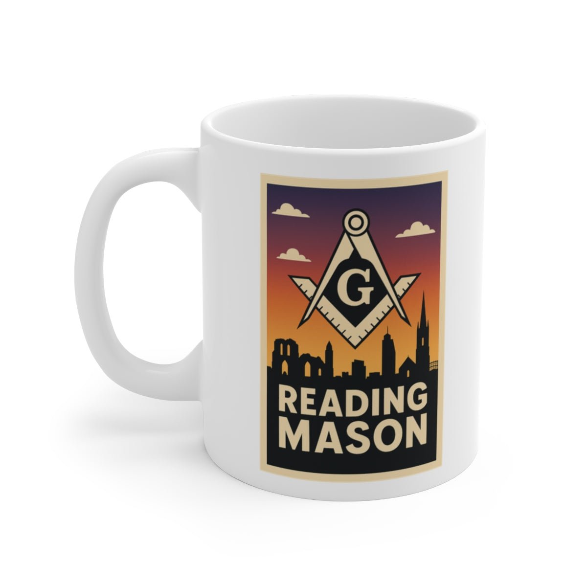 Reading Mason Custom Masonic Coffee Mug - Freemason Gift - Masonic Mugs
