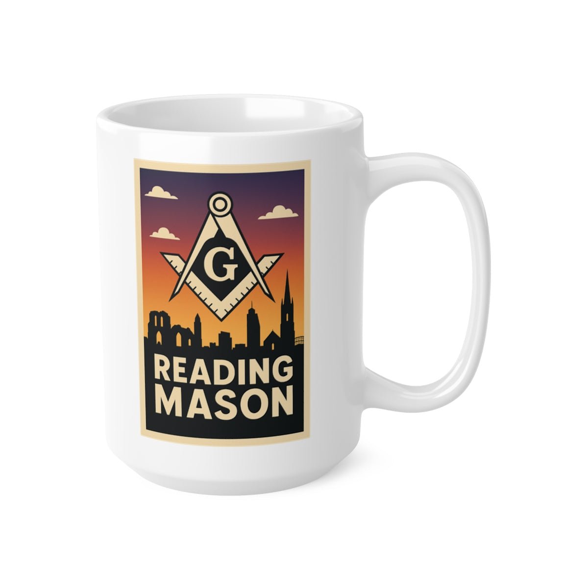 Reading Mason Custom Masonic Coffee Mug - Freemason Gift - Masonic Mugs