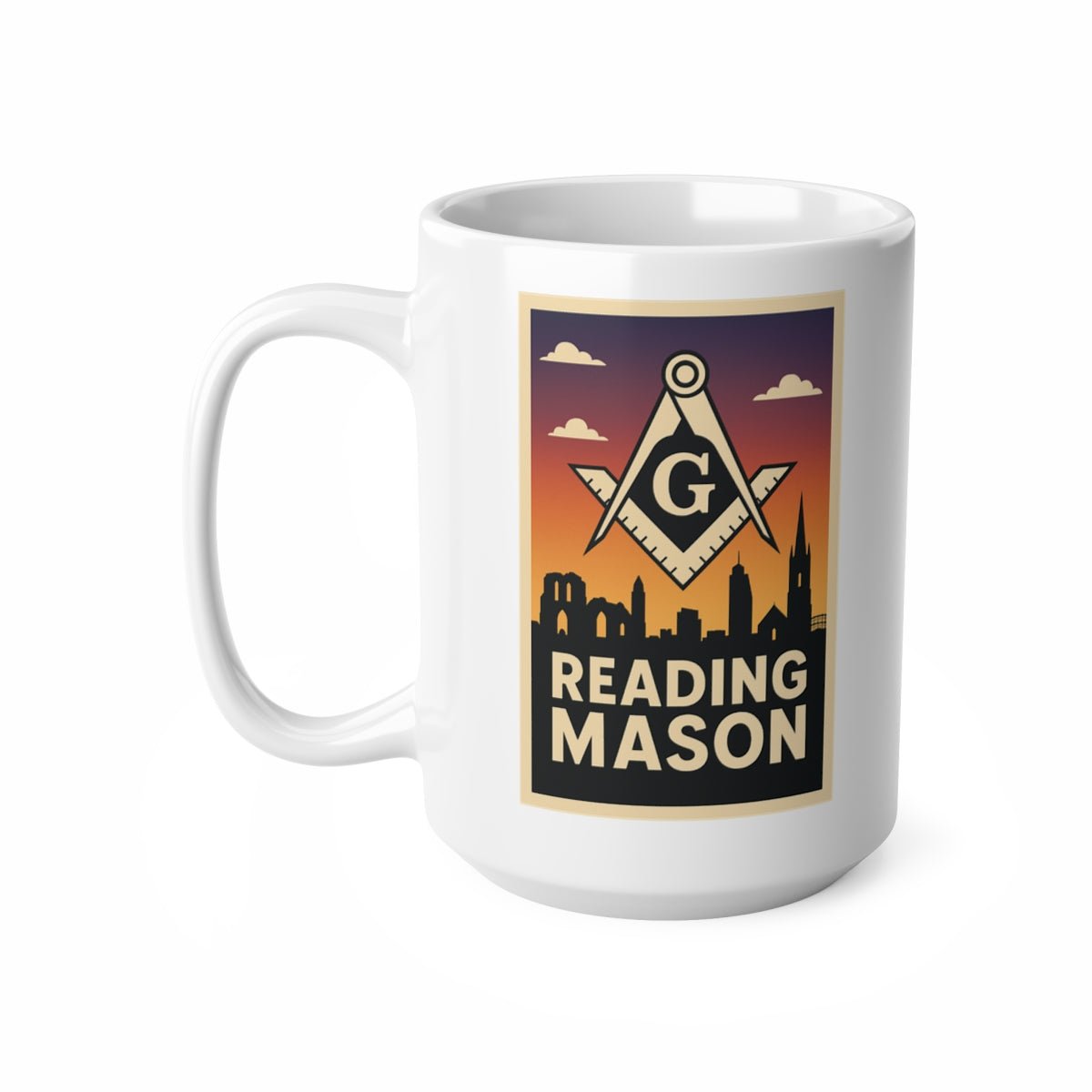 Reading Mason Custom Masonic Coffee Mug - Freemason Gift - Masonic Mugs