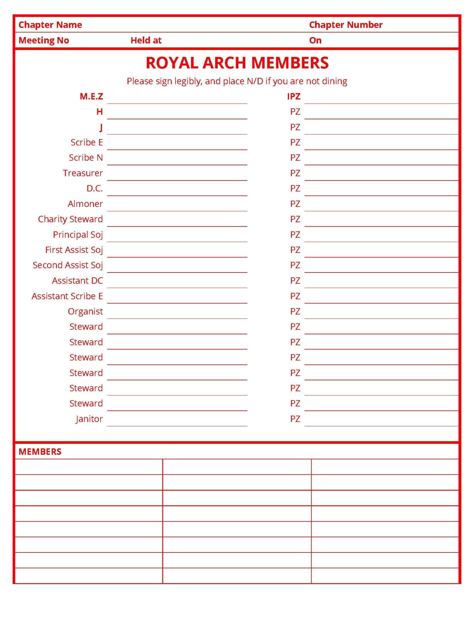 Masonic Attendance Book - Royal Arch Raven Masonic