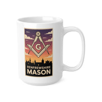 Renfrewshire Mason Custom Masonic Coffee Mug - Freemason Gift - Masonic Mugs