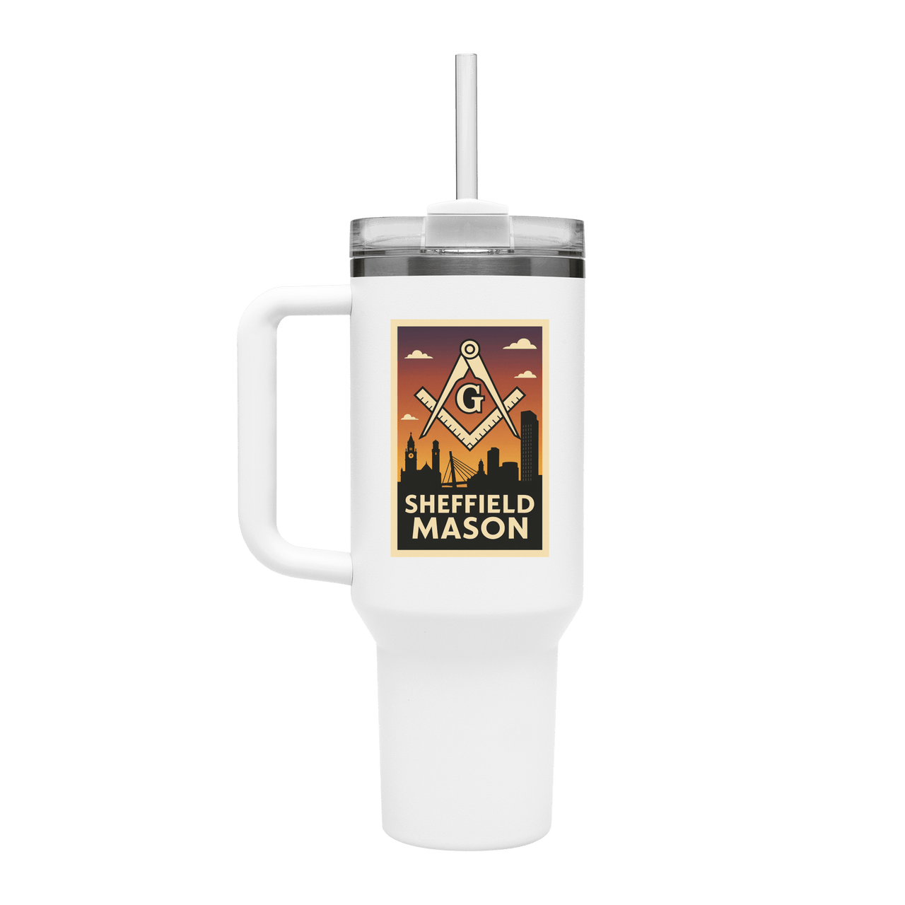 Sheffield Mason 40oz Stainless Steel Masonic Travel Tumbler - Masonic Mugs