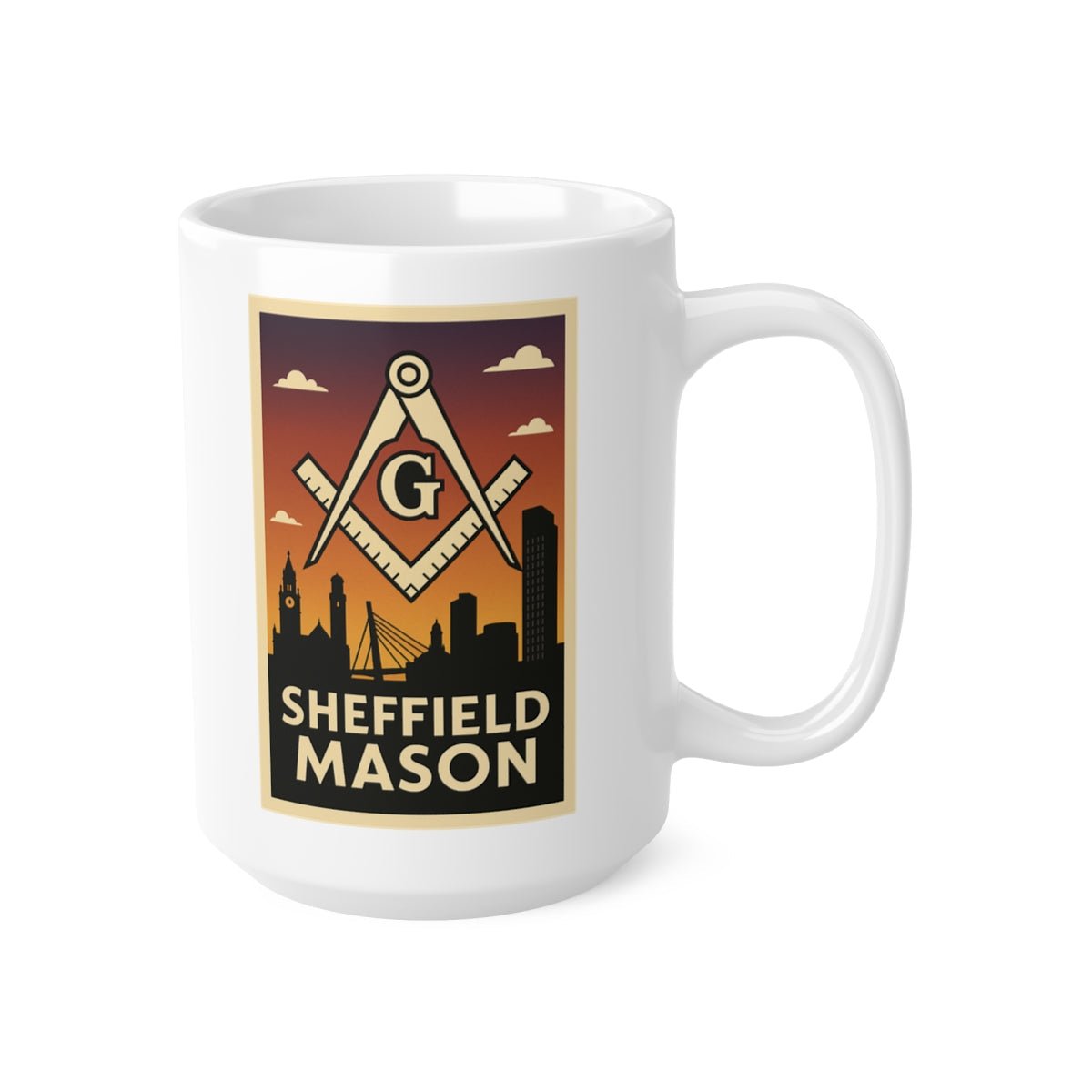 Sheffield Mason Custom Masonic Coffee Mug - Freemason Gift - Masonic Mugs