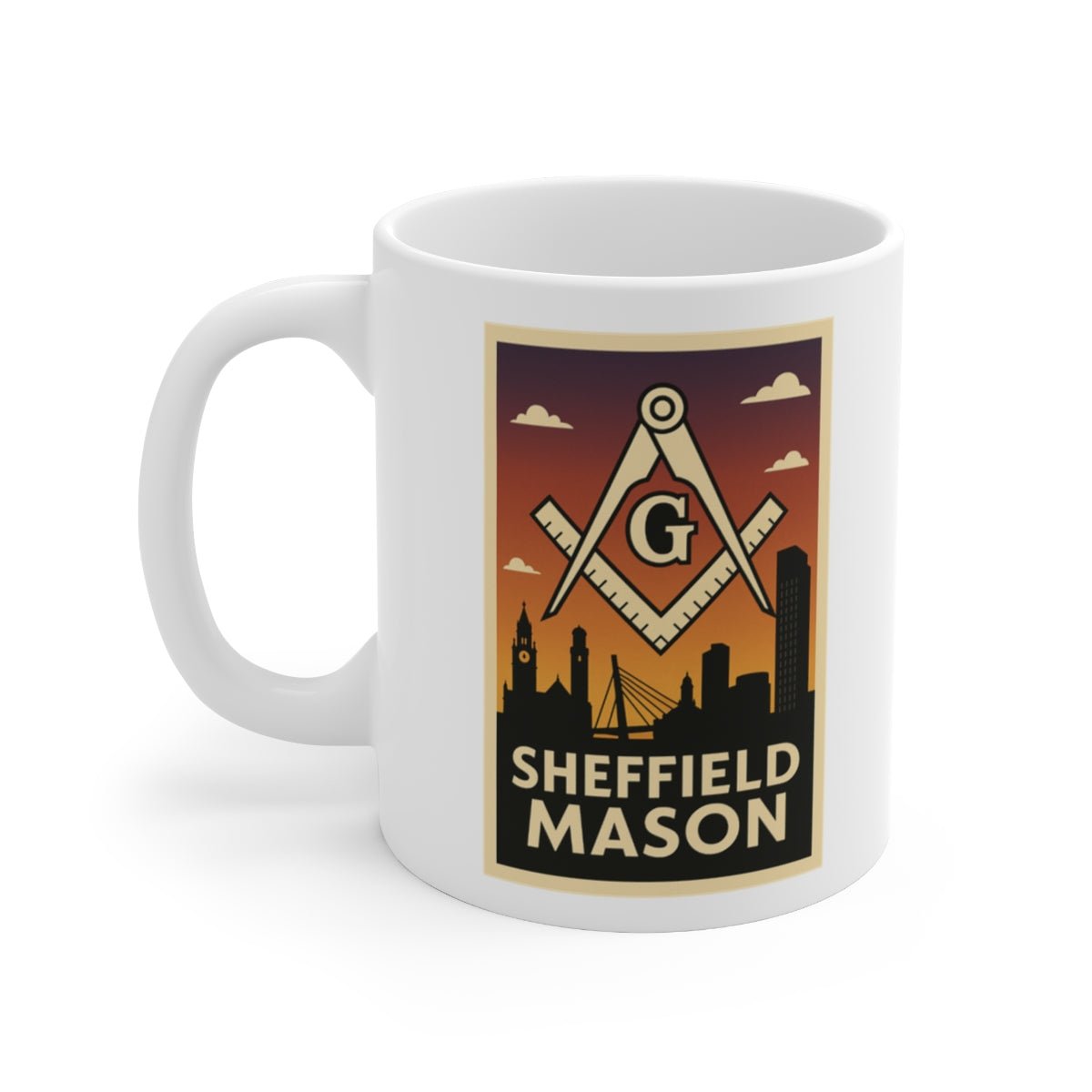 Sheffield Mason Custom Masonic Coffee Mug - Freemason Gift - Masonic Mugs