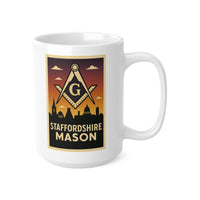Staffordshire Mason Custom Masonic Coffee Mug - Freemason Gift - Masonic Mugs