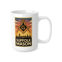 Suffolk Mason Custom Masonic Coffee Mug - Freemason Gift - Masonic Mugs