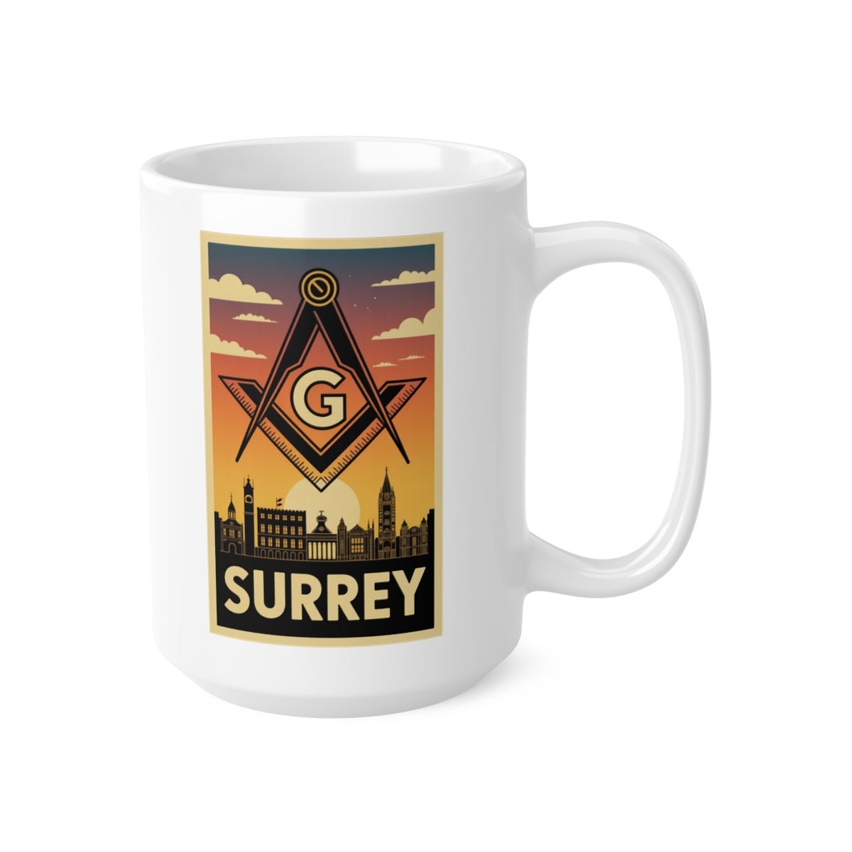 Surrey Mason Custom Masonic Coffee Mug - Freemason Gift - Masonic Mugs