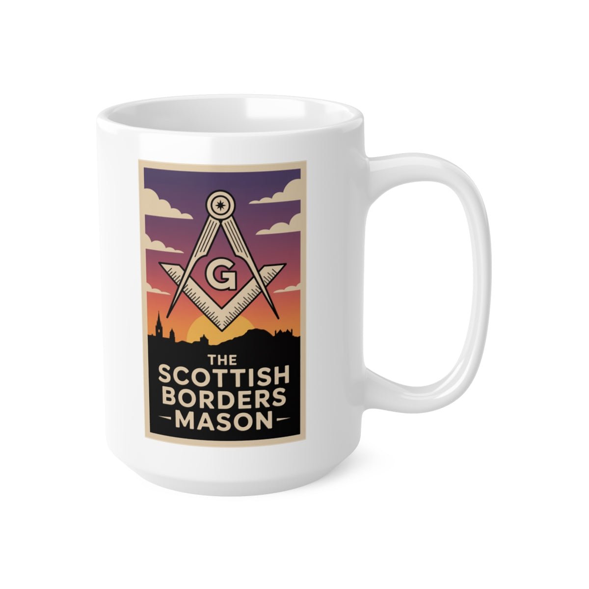 The Scottish Borders Mason Custom Masonic Coffee Mug - Freemason Gift - Masonic Mugs