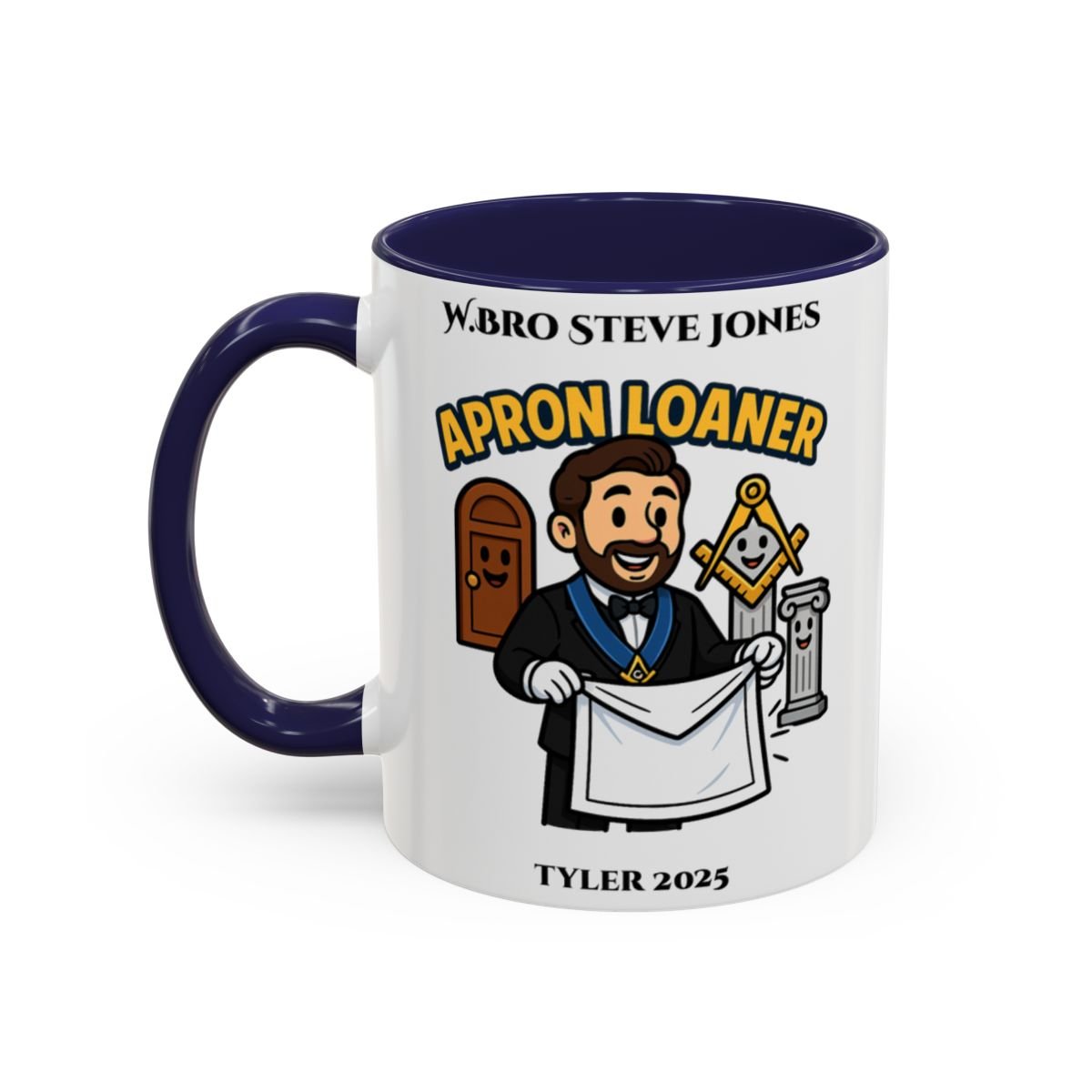 Tyler Design - Freemason Personalised Mug - Apron Loaner - Masonic Mugs