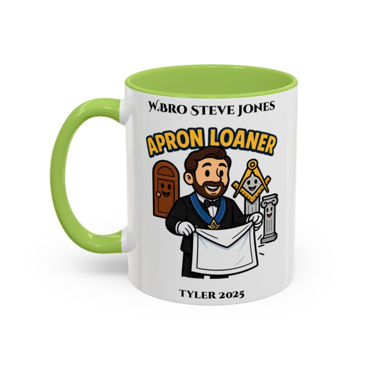 Tyler Design - Freemason Personalised Mug - Apron Loaner - Masonic Mugs