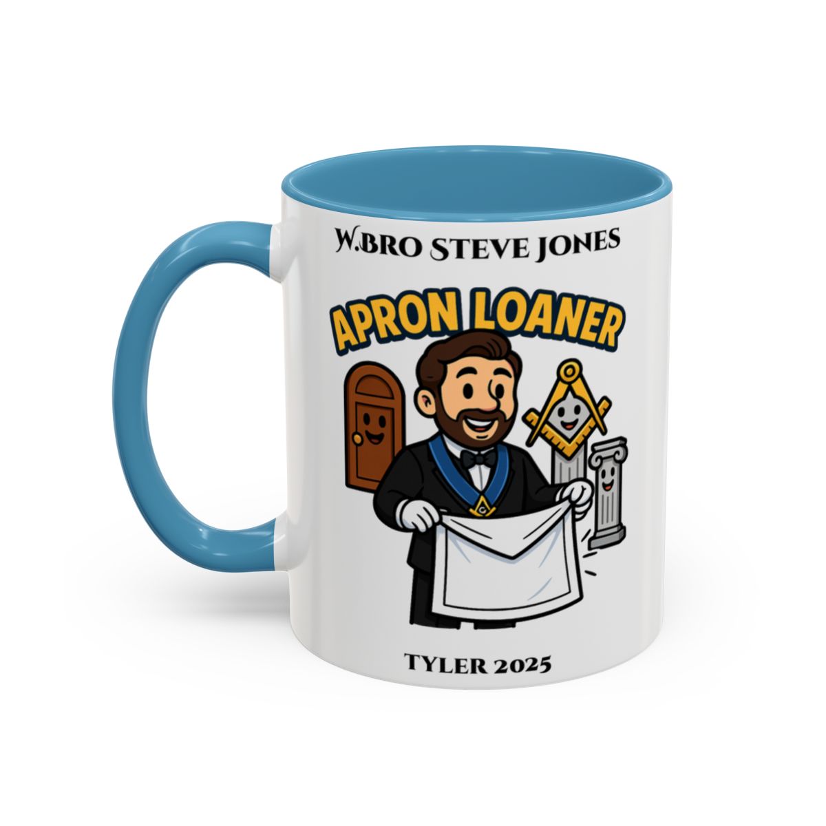 Tyler Design - Freemason Personalised Mug - Apron Loaner Masonic Mugs