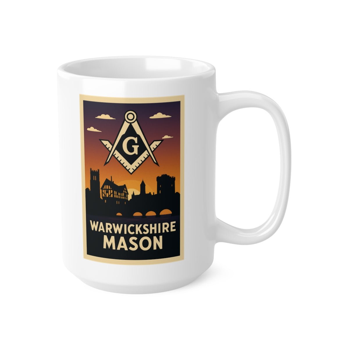 Warwickshire Mason Custom Masonic Coffee Mug - Freemason Gift - Masonic Mugs