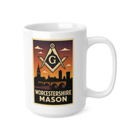 Worchestershire Mason Custom Masonic Coffee Mug - Freemason Gift - Masonic Mugs
