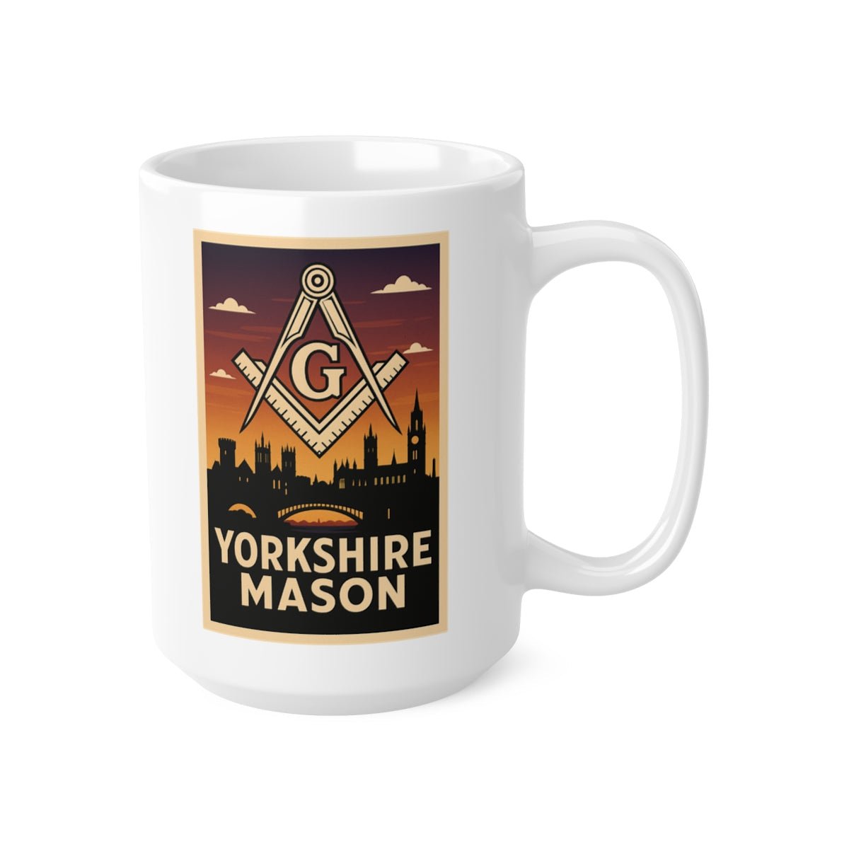 Yorkshire Mason Custom Masonic Coffee Mug - Freemason Gift - Masonic Mugs